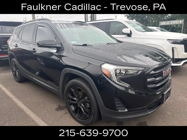 2020 GMC Terrain SLE in Ebony Twilight Metallic — front three-quarter view