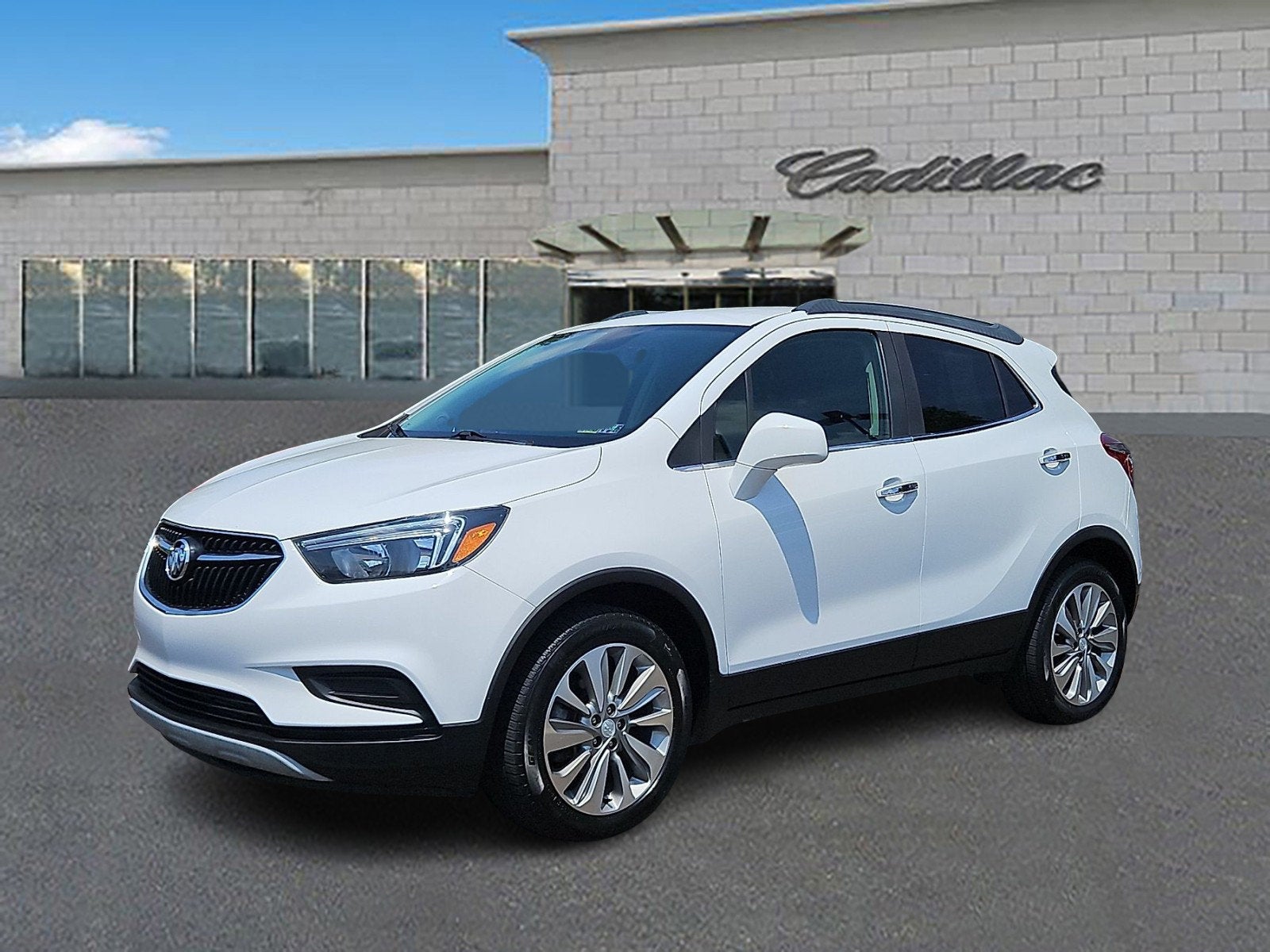 2020 Buick Encore Preferred in Summit White — front three-quarter view