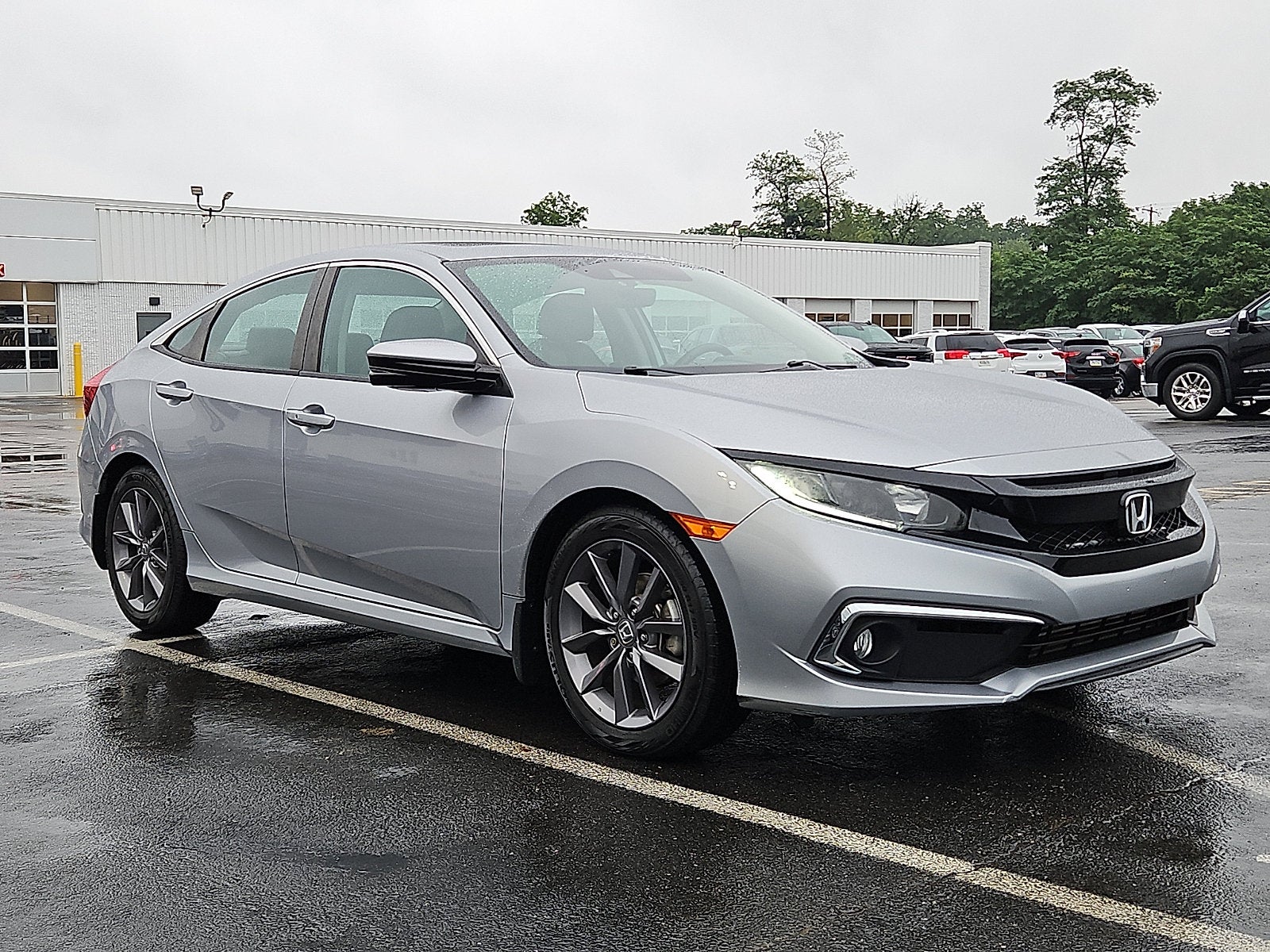 2019 Honda Civic EX-L in Lunar Silver Metallic — front three-quarter view