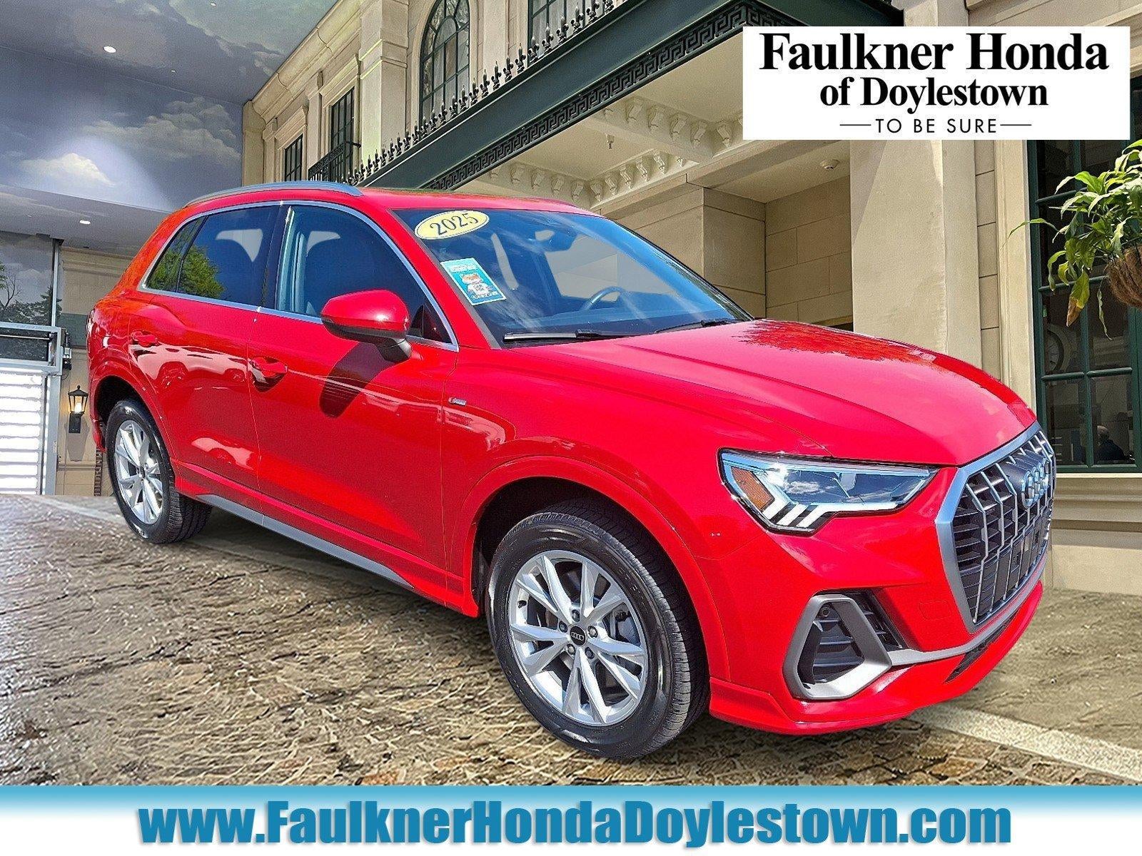 2025 Audi Q3 S line Premium 45 TFSI quattro in Progressive Red Metallic — front three-quarter view