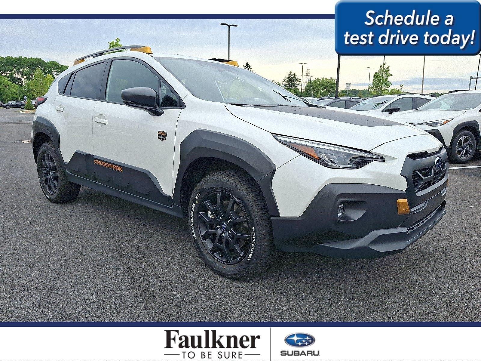 2024 Subaru Crosstrek Wilderness AWD in Crystal White Pearl — front three-quarter view