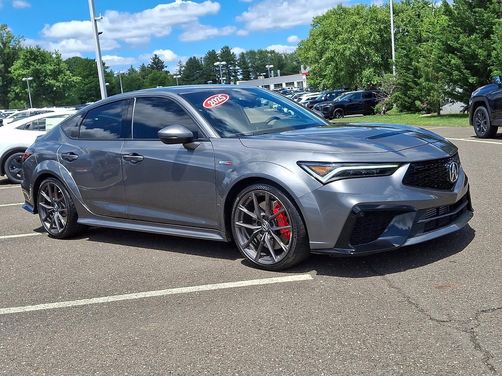 2025 Acura Integra Type S Manual in Liquid Carbon Metallic Green — front three-quarter view