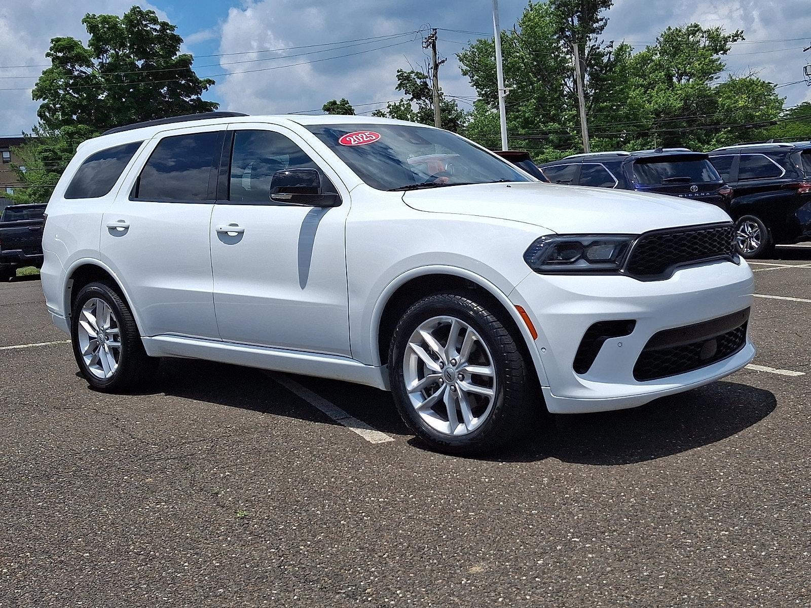 2025 Dodge Durango GT Plus AWD in White Knuckle Clearcoat — front three-quarter view
