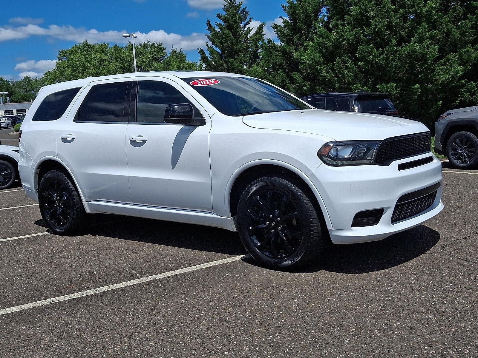 2019 Dodge Durango GT AWD in White Knuckle Clearcoat — front three-quarter view