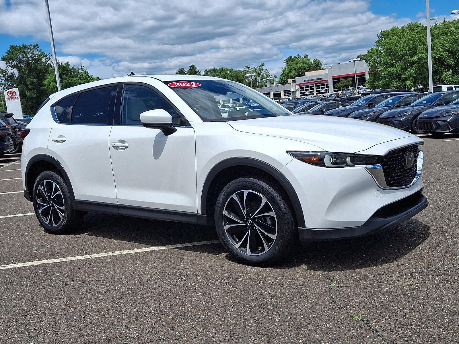 2023 Mazda Mazda CX-5 2.5 S Premium Plus Package AWD in Rhodium White Metallic — front three-quarter view