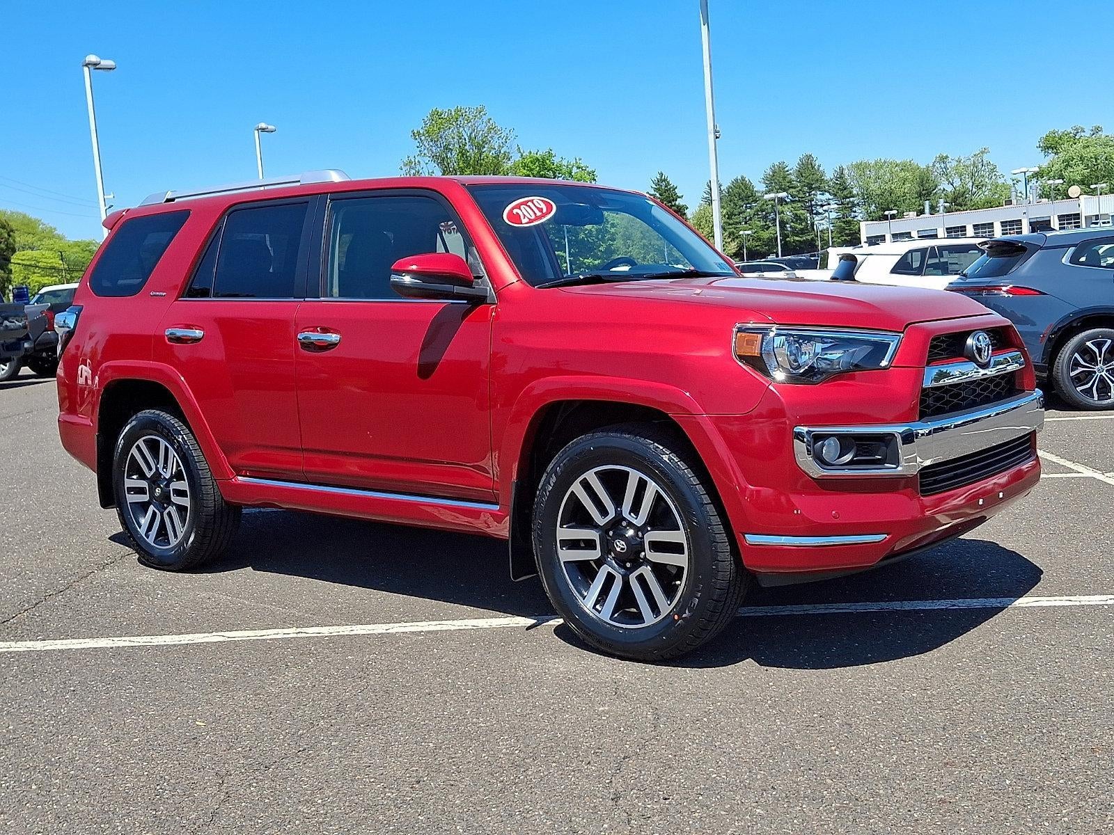 2019 Toyota 4Runner Limited 4WD (Natl) in Barcelona Red Metallic — front three-quarter view