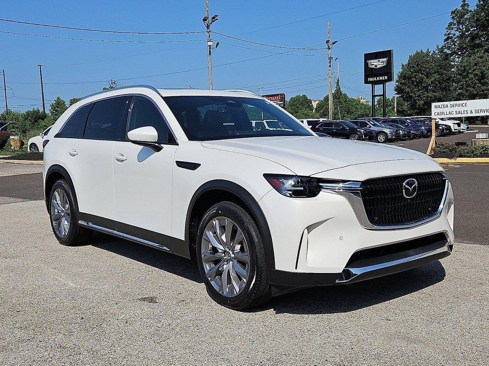 2024 Mazda Mazda CX-90 3.3 Turbo Premium Plus AWD in Rhodium White Premium — front three-quarter view