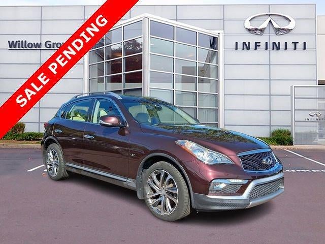 2017 INFINITI QX50 AWD in Midnight Garnet — front three-quarter view